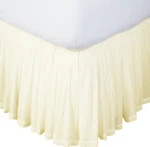 Solid Ivory Ruffled Bed Skirt Split Corner 700 Cotton All Size Drop/length. Fixed Price $63.96.