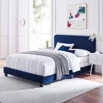 Celine King Velvet Tufted Bed Navy - Stylish & Durable Design. Fixed Price $241.99.