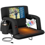 Alpcour Heated Reclining Stadium Seat, Wide Bleacher Chair With Back Support 21". Fixed Price $94.60.