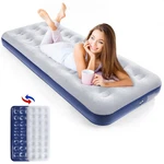 Qdh Camping Air Mattress Inflatable Bed Flocked Surface Single, BLUE-1PCS. Fixed Price $33.36.