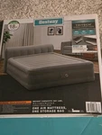 Bestway Tritech Queen Air Bed Gray Inflatable Mattress 18IN Built-in Pump Pvc. Fixed Price $38.00.