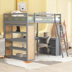 Solid Wood Loft With Desk Bookshelves Storage Cabinet Bedroom Furniture Sets. Fixed Price $569.99.