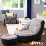 Intex 68564E Inflatable Ultra Lounge Chair With Cup Holder And Ottoman Set, Gray. Fixed Price $40.00.