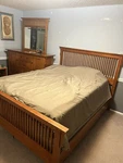 Full Bed Set. Queen Frame/box Spring. Dresser. 2 Night Stands (only 1 Pictured). Fixed Price $239.00.
