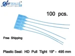 Plastic Seal Pull-tight Hd 19" Long, 100 Pcs, Elegant Blue Color, Heavy Duty. Fixed Price $29.99.