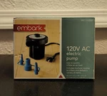 Embark Electric Pump + Attachments For Airbed Mattress 120V. Fixed Price $80.00.