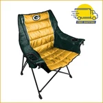 Green Bay Packers Kijaro Quilted Folding Chair Club Pro 400LB Cup Holder. Fixed Price $144.99.