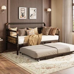 Daybed With Pop Up Trundle Twin Size Sofa Frame Metal Easy Assembly. Fixed Price $254.43.