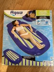 Aqua Deluxe Comfort Pool Float Lounge Adults With Head & Footrests, Blue New. Fixed Price $29.69.