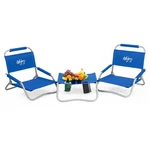 #wejoy 2 Beach Chairs And Table Set Lightweight & Folding Oversized, Blue. Fixed Price $84.86.