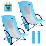 Nice Beach Chair, Chairs For Adults 2 Pack W/cooler Compact High Back.... Fixed Price $110.41.