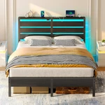 Full Size Metal Bed Frame With Usb Charging Led Lights And Storage. Fixed Price $185.24.