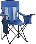 Amazon Basics Portable Folding Camping Chair With 4-CAN Cooler, Large, Blue. Fixed Price $68.99.