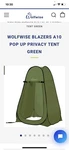 Wolfwise Pop Up Portable Privacy Shower With Tent Spikes. Fixed Price $10.00.