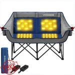 Vivohome Heated Loveseat Camping Chair Navy/gray 2 Power Banks. Fixed Price $165.59.
