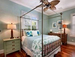 Canopy Queen Size Bed Tommy Bahama Palm Tree Frond Steel Rattan British Colonial. Fixed Price $750.00.