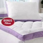 2" Gusset Plump Quilted Mattress Topper White Purple Twin Size Bedding. Fixed Price $32.99.