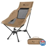 Moon Lence High Back Folding Camping Chair 330LBS Portable Compact Wide Seat Erg. Fixed Price $81.71.