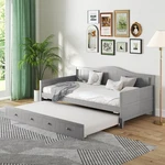 Twin Size Daybed W/ Trundle Solid Wood Sofa Slats Support Guest. Fixed Price $199.99.