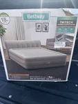 Bestway 18IN Tritech Inflatable Airbed With Pump, Size Queen - Gray. Fixed Price $9.99.