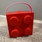 Lego Storage Brick Carry Case Red Pink Handle Box Organizer Toy Travel. Fixed Price $15.00.