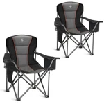 Alpha Oversized Camping Chairs 500 Lbs Capacity Fully Padded 2PC, Black. Fixed Price $137.79.