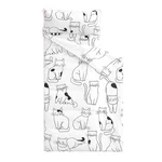Wake In Cloud - Toddler Nap Mat With Standard 50"X20", Black White Cats. Fixed Price $38.76.