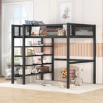 Metal Loft Bed W/ Storage Shelves Twin Size Bunk Frames For School Dorm. Fixed Price $399.99.