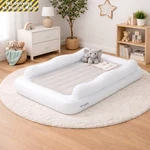 Inflatable Toddler Travel Bed With Safety Rails, Air Pump & Carry Bag, White. Fixed Price $64.96.