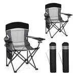 Oversized Portable Mesh Camping Folding Chair Twin Pack Black. Fixed Price $142.39.