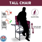 Tisetrail Tall Directors Chair 30" Seat Height, Bar Folding With.... Fixed Price $110.09.