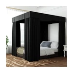 Hvqic Black Canopy Bed Drapes - 4 Corner Post King Curtain Lightpr.... Fixed Price $92.98.