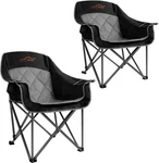 Fair Wind 2 Pack Oversized Padded Camping Chair Heavy Duty Quad Fold Arm. Fixed Price $154.99.