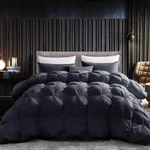 Sleep Better All Year - Queen Goose Down Comforter 65OZ Fill. Fixed Price $259.99.