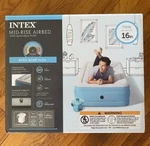 Intex Raised Air Mattress Twin Size - Blue. Fixed Price $40.00.