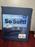 Serta Soft 4-PIECE Blue Twin Bed Sheet Set Washed & Brushed Deep Pockets. Fixed Price $24.00.