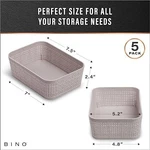 Bino 5-PACK Woven Plastic Storage Baskets Natural Grey Jute Style Xs. Fixed Price $22.09.