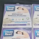 (2 Pack) Clean Rest Waterproof Queen Mattress Protector Micronone 60X80X21 White. Fixed Price $36.00.