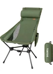 Tobtos High Back Camping Chair, Lightweight With A-green. Brand New. Fixed Price $64.99.