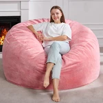 Large 5FT Plush Faux Fur Bean Bag Chair For Adults - Pink. Fixed Price $153.99.