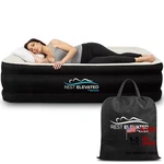 Restelevated Luxury Pillow Top Size Air Mattress Queen Black With Cream. Fixed Price $206.80.