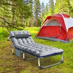 Slsy 4 Positions Adult Reclining Chaise Adjustable Lounge Chair Cot W/mat Pillow. Fixed Price $89.99.