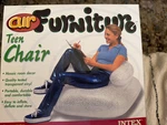 Intex 2000 Nos Furniture Teen Chair Polka Dot Light Blue Capacity 176 Lbs. Fixed Price $90.00.