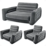 Intex Queen Size Inflatable Pull-out Sofa Bed Couch And Chair Sleeper, Dark Gray. Fixed Price $222.99.