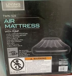 Twin Size Air Mattress With Electric Pump By Living Solutions Nib. Fixed Price $39.00.