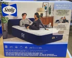 Sealy Queen Air Mattress 18 With Built-in Headboard And Pump Bed. Fixed Price $116.00.