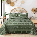 Twinrun Boho Queen Quilt Set, 3 Pc Bedding, 90X98 Inch, Sage Green. Fixed Price $93.66.