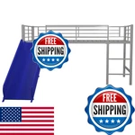 Dhp Junior Twin Metal Loft Bed Slide Multifunctional Design Silver Blue. Fixed Price $187.18.