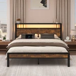 Full/queen/king Metal Bed Frame With Storage Headboard And Charging Station. Fixed Price $145.19.