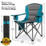 Lanmountain Oversized Padded Camping Chair 400 Lbs Blue. Fixed Price $70.99.